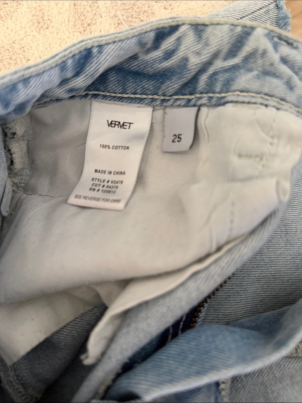Vervet by flying monkey distressed straight leg jeans size 25 - Picture 3 of 4